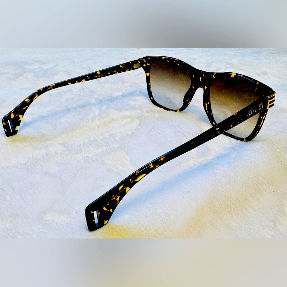 Gucci Rectangular Squared Havana Dark 54 mm Men’s Eyeglasses - Picture 5 of 13
